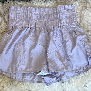 FP Movement by Free People Lavender Smocked-Waist Athletic Shorts